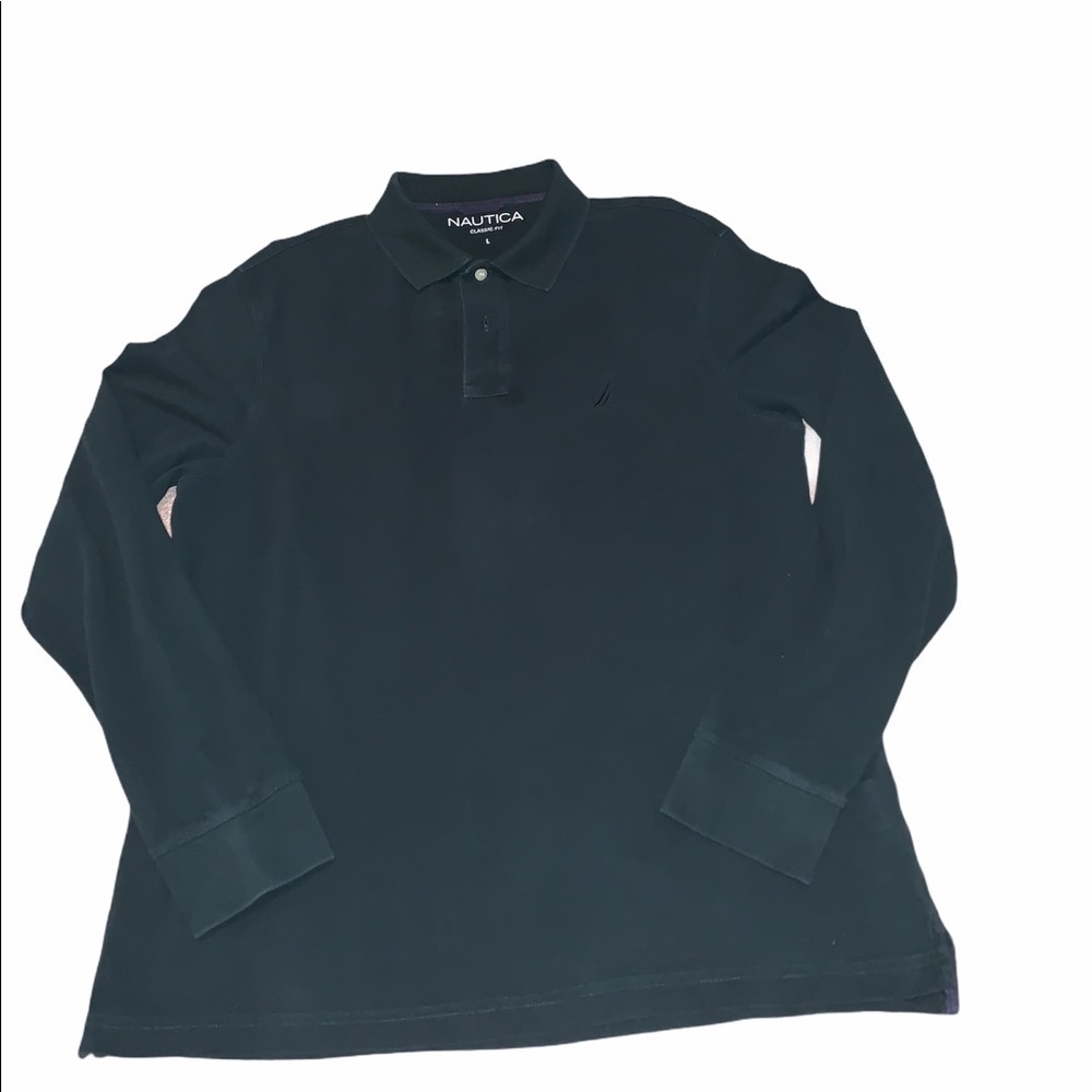 Nautica Mens Classic Fit Army Green Long Sleeve